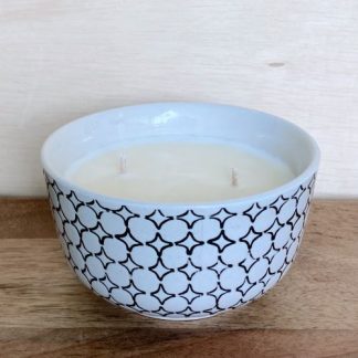 B&W Ceramic Candle