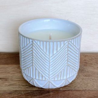 Cream Geo Candle