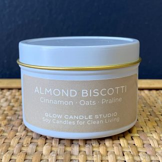 Glow Candle Studio Travel Tin - ALMOND BISCOTTI