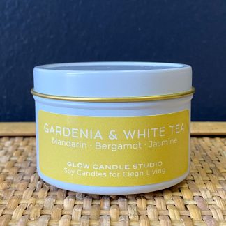 Glow Candle Studio Travel Tin - GARDENIA & WHITE TEA